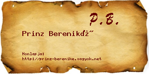 Prinz Bereniké névjegykártya